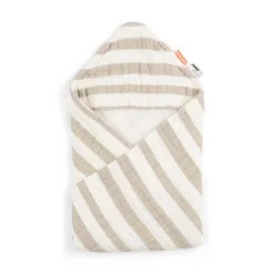 Hooded towel - Stripes - Sand