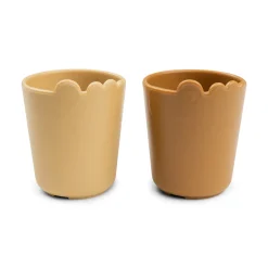 Kiddish mini mug 2-pack - Croco - Mustard