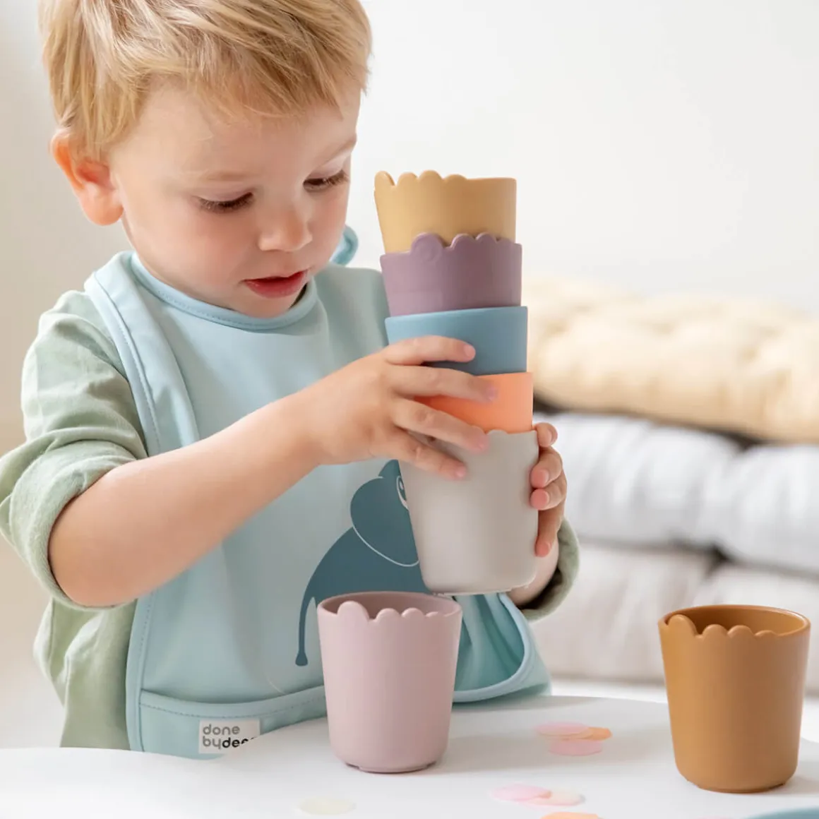 Kiddish mini mug 2-pack - Croco - Mustard