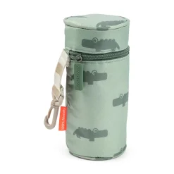 Kids insulated bottle holder - Croco - Green