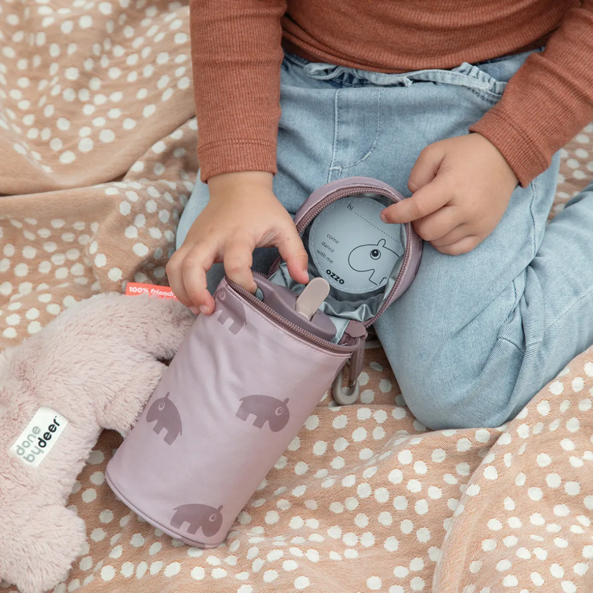 Kids insulated bottle holder - Croco - Green