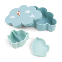 Lunch & snack box w/straw bottle - Playground - Blue