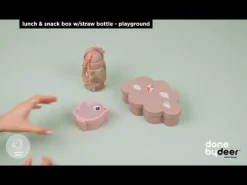 Lunch & snack box w/straw bottle - Playground - Powder