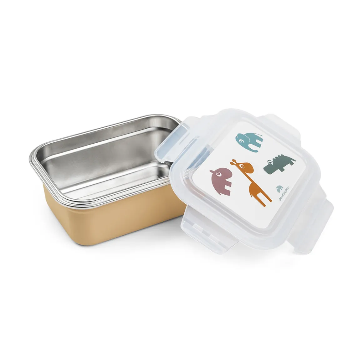 Metal lunch box - Deer friends - Mustard
