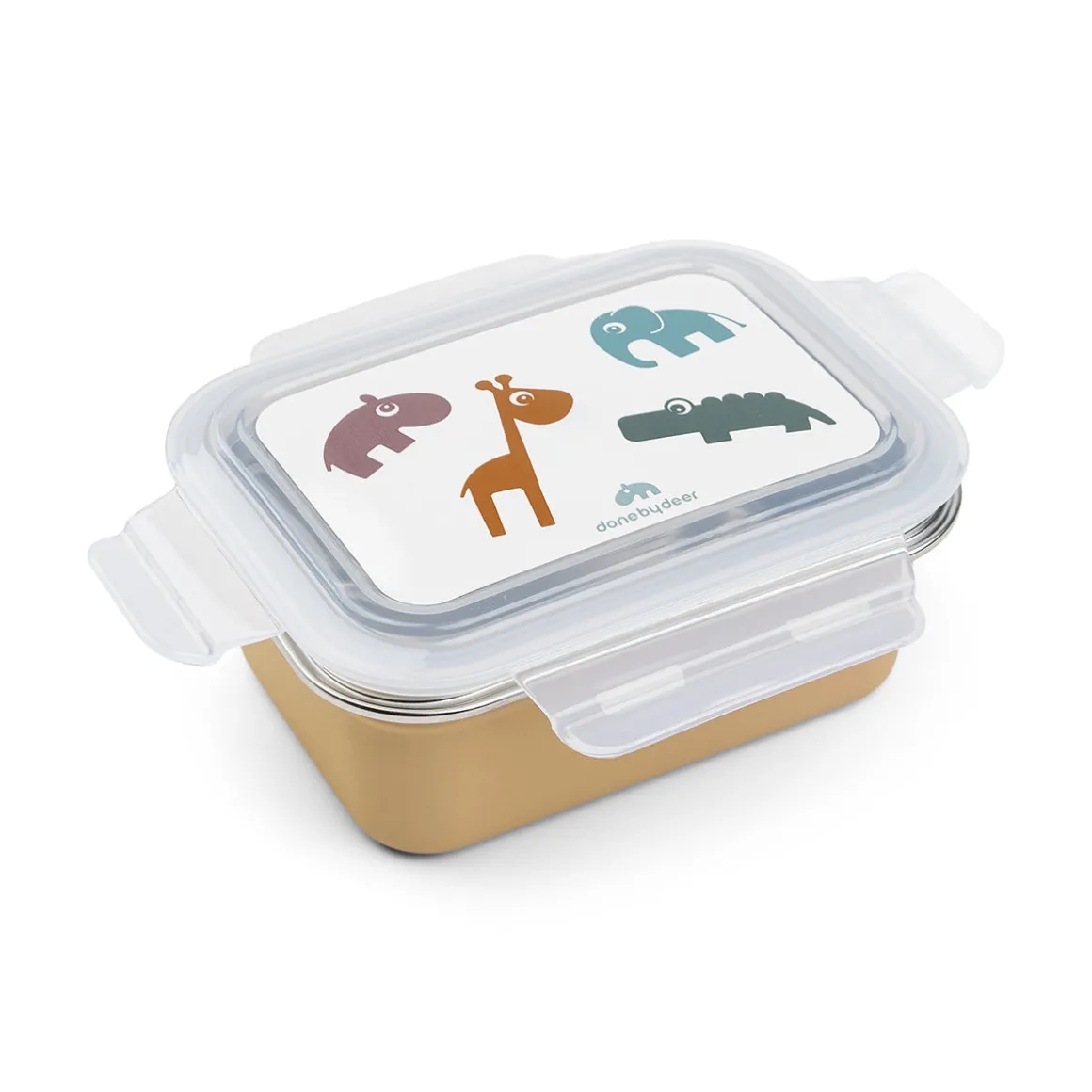 Metal lunch box - Deer friends - Mustard