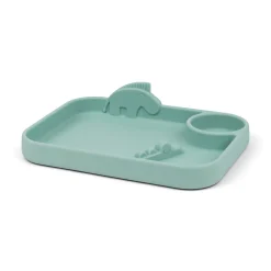 Peekaboo compartment plate - Deer friends - Blue