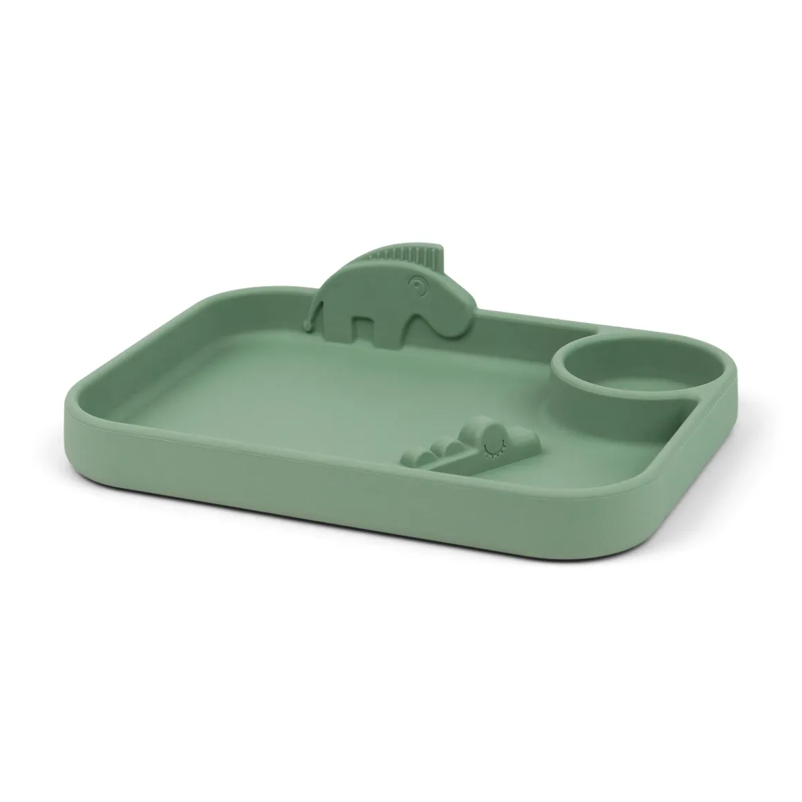 Peekaboo compartment plate - Deer friends - Green