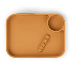 Peekaboo compartment plate - Deer friends - Mustard