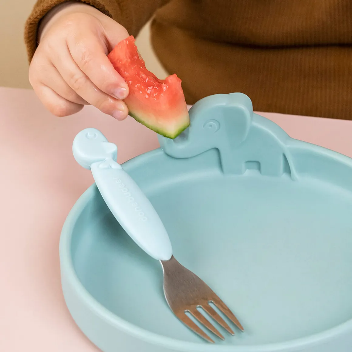 Peekaboo dinner set - Deer friends - Blue