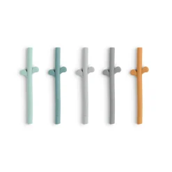 Peekaboo silicone straw 5-pack - Blue mix