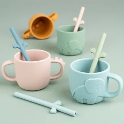 Peekaboo silicone straw 5-pack - Powder mix