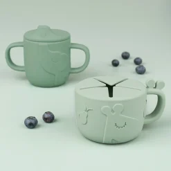 Peekaboo spout/snack cup set - Deer friends - Blue