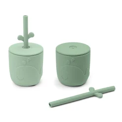 Peekaboo straw cup 2-pack - Wally - Green