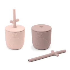 Peekaboo straw cup 2-pack - Wally - Powder
