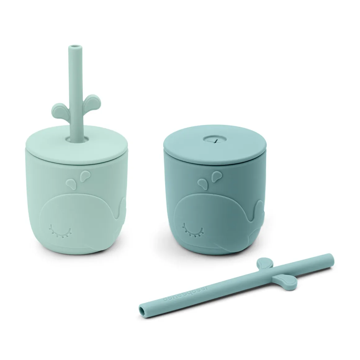 Peekaboo straw cup 2-pack - Wally - Blue