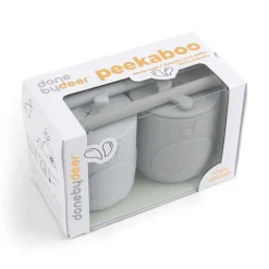 Peekaboo straw cup 2-pack - Wally - Grey
