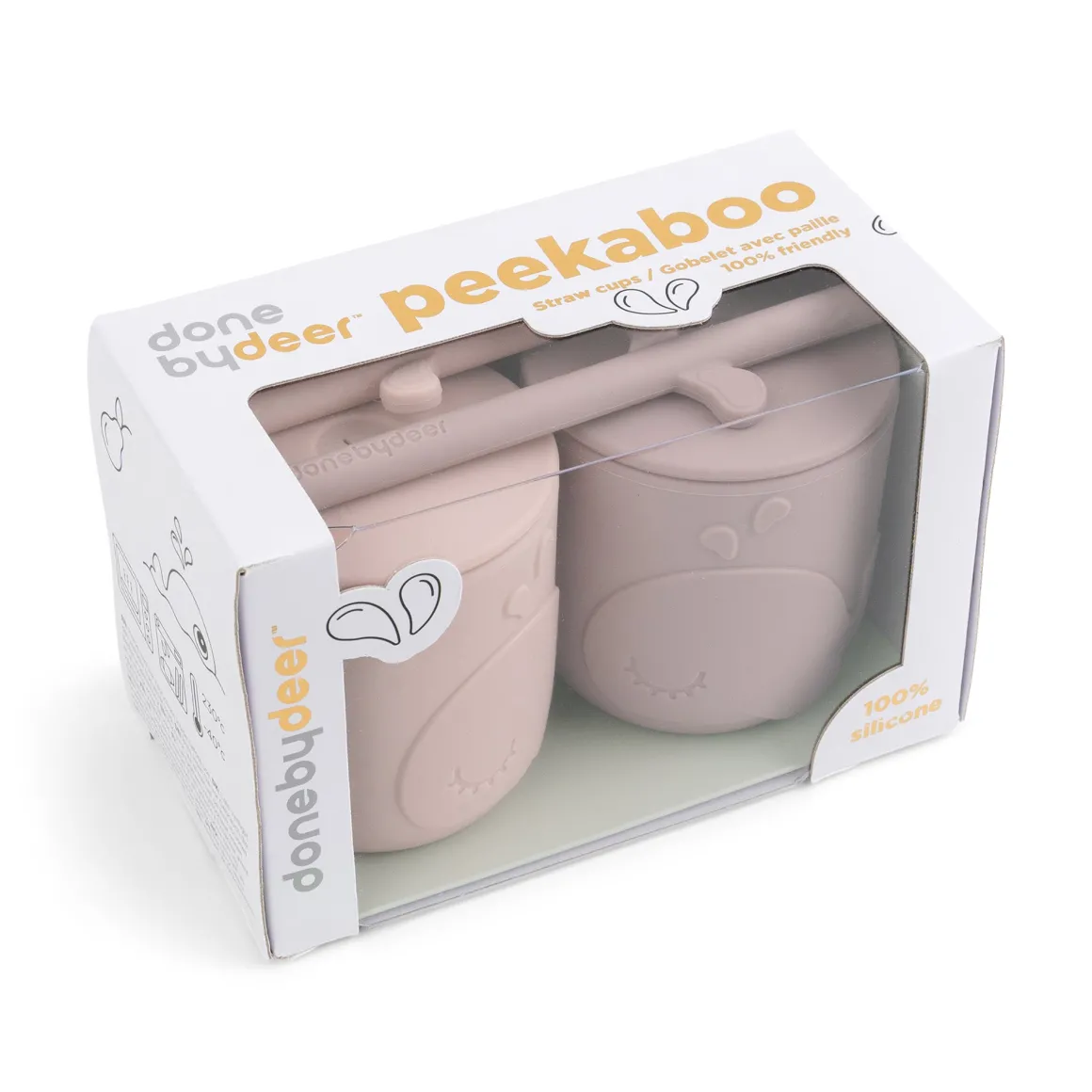 Peekaboo straw cup 2-pack - Wally - Powder