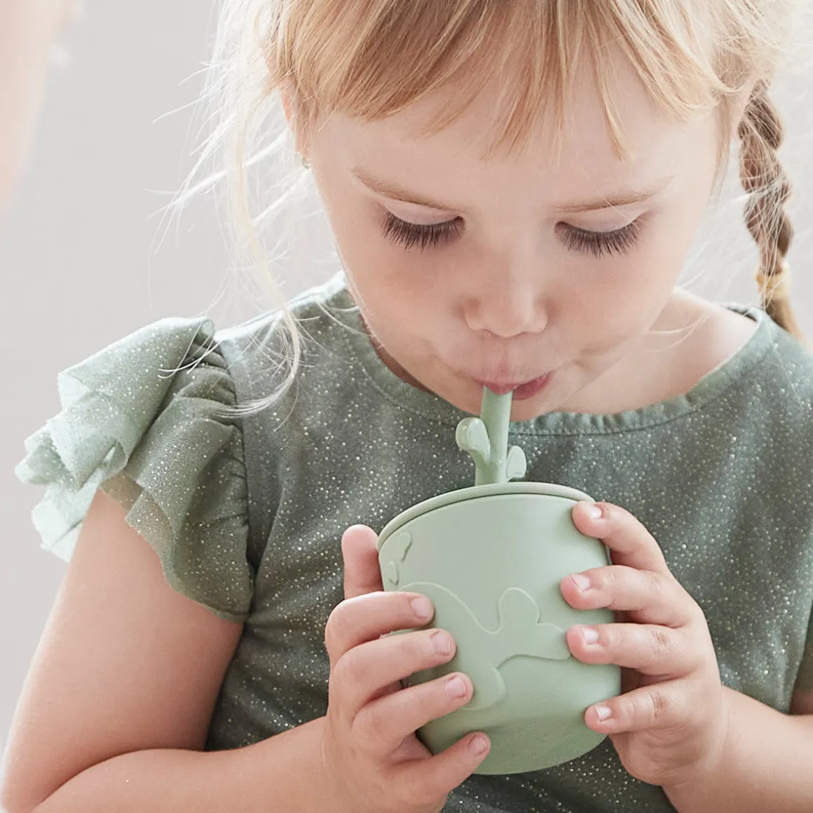 Peekaboo straw cup 2-pack - Wally - Mustard