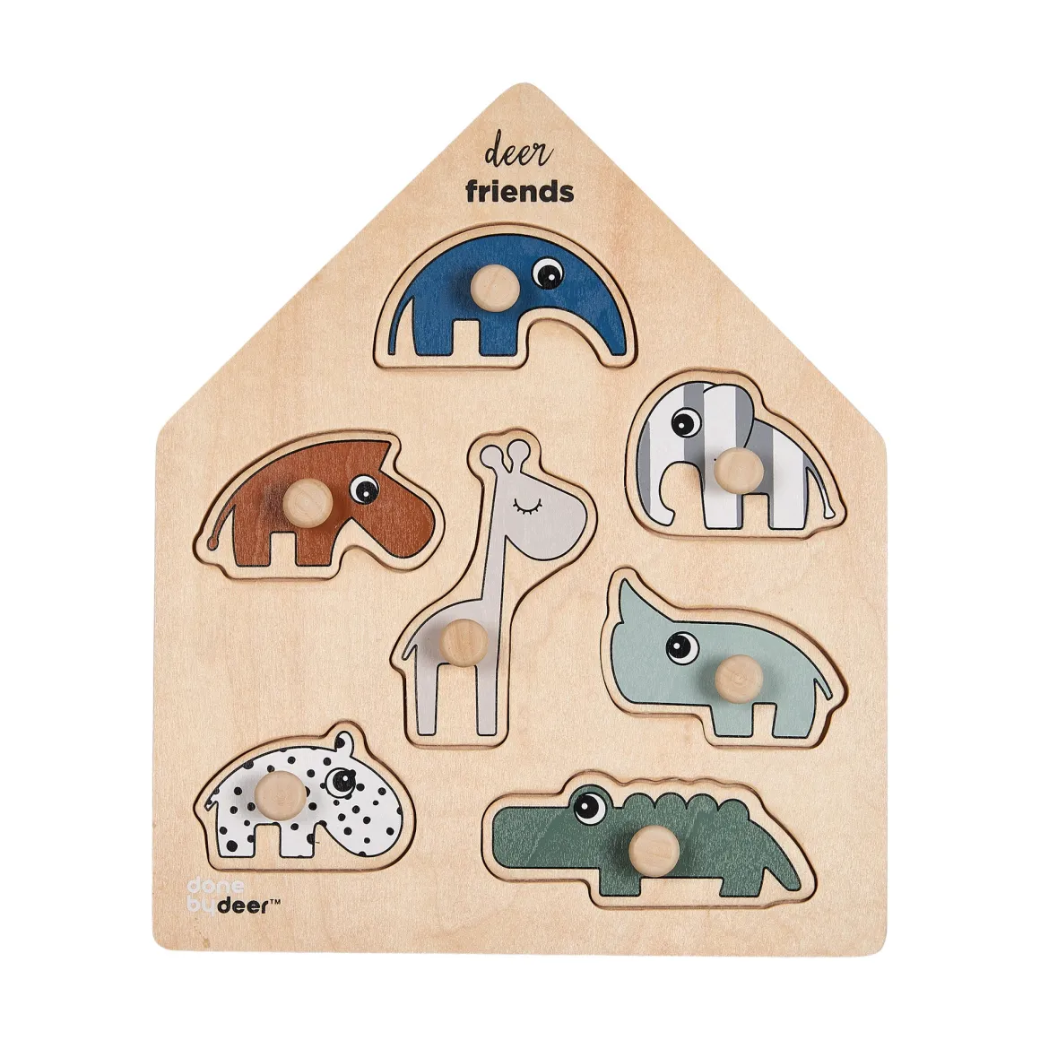 Peg puzzle - Deer friends - Colour mix