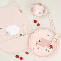 Pull-over bib - Tiny farm - Powder