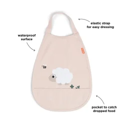 Pull-over bib - Tiny farm - Powder