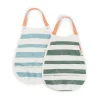 Pull-over bib 2-pack - Stripes - Blue/Green