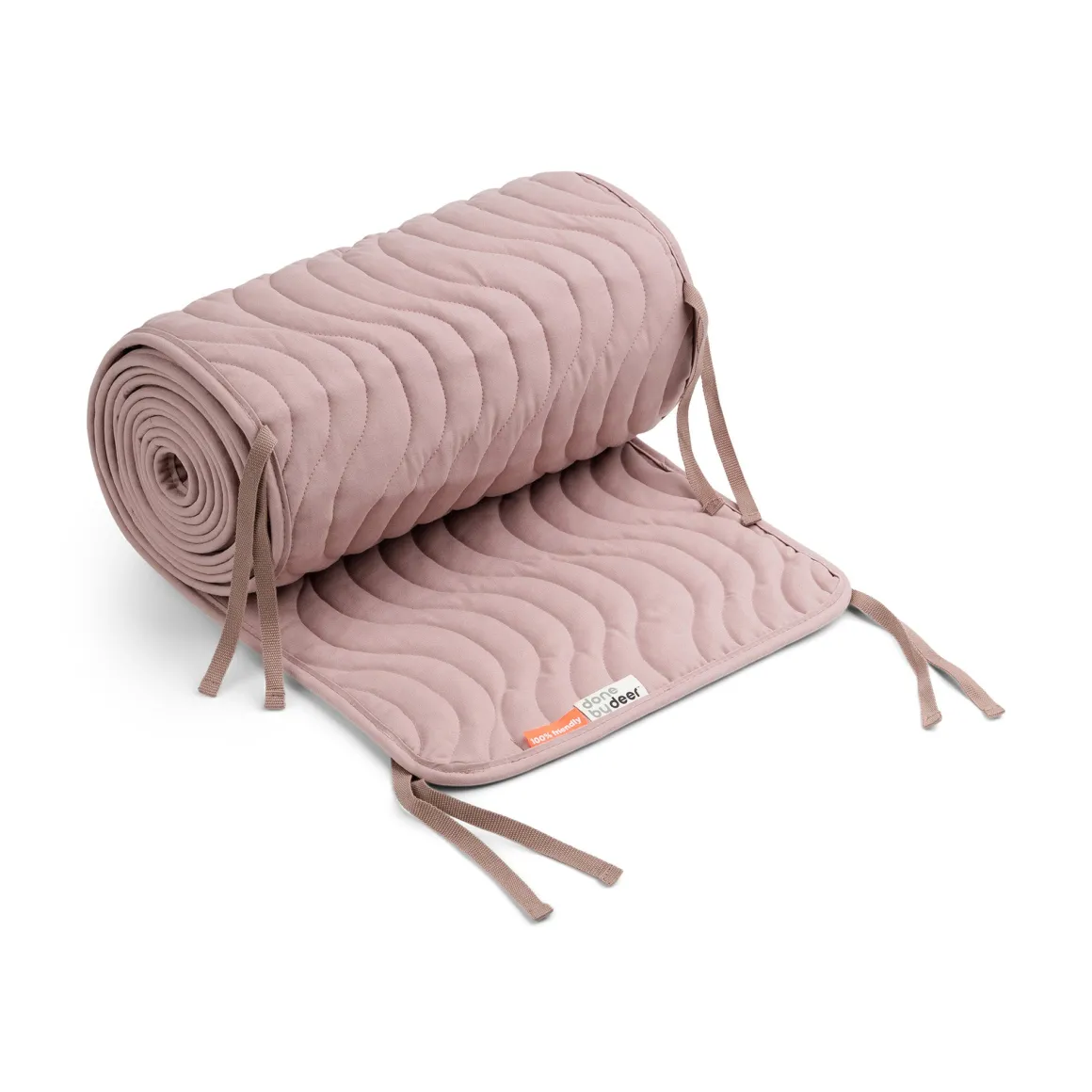 Quilted bed bumper with strings - Waves - Powder