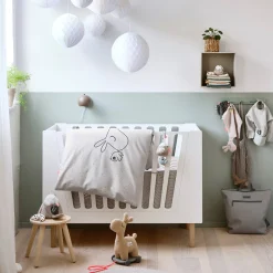 Quilted bed bumper with strings - Waves - Sand