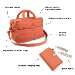 Quilted changing bag - Papaya