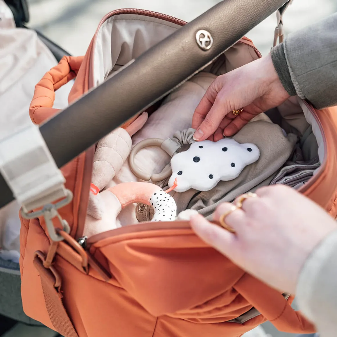 Quilted changing bag - Papaya