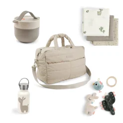 Quilted changing bag bundle - Sand