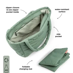 Quilted changing tote bag - Green