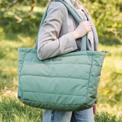 Quilted changing tote bag - Green