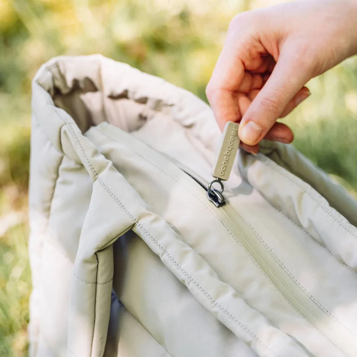 Quilted changing tote bag - Sand