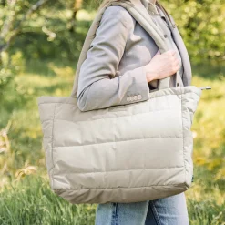 Quilted changing tote bag - Sand