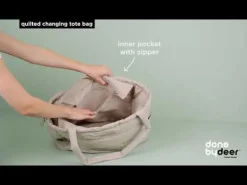 Quilted changing tote bag - Sand