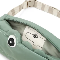Quilted cross-over kids bag - Croco - Green