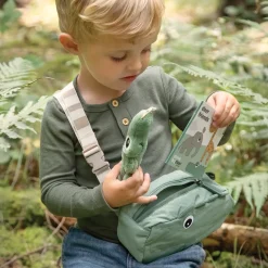Quilted cross-over kids bag - Croco - Powder