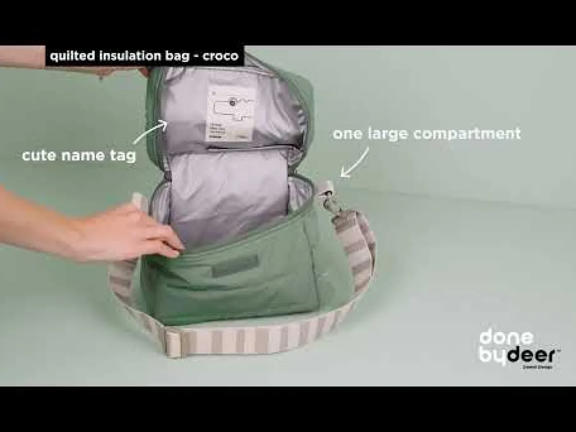 Quilted insulation bag - Croco - Green