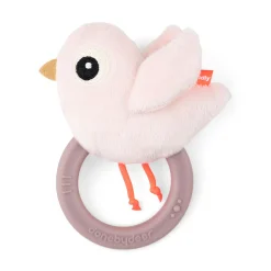 Sensory rattle w/teether - Birdee - Powder