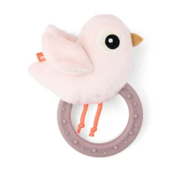 Sensory rattle w/teether - Birdee - Powder