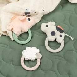 Sensory rattle w/teether - Pigee - Colour mix