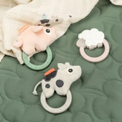 Sensory rattle w/teether - Dotti - Sand