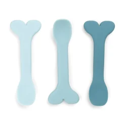 Silicone baby spoon 3-pack - Wally - Blue
