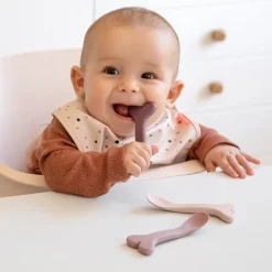 Silicone baby spoon 3-pack - Wally - Powder