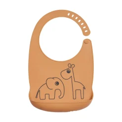 Silicone bib - Deer friends - Mustard