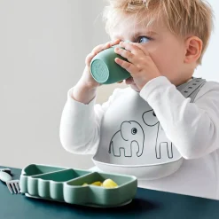Silicone bib - Deer friends - Mustard