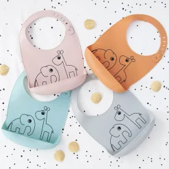 Silicone bib - Deer friends - Powder