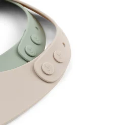 Silicone bib 2-pack - Lalee - Sand/Green