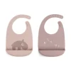 Silicone bib 2-pack - Ozzo - Powder